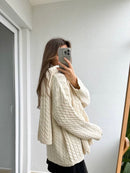 Knit sweater and scarf