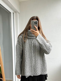 Knit sweater and scarf